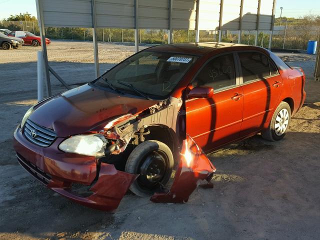 2T1BR32E04C203300 - 2004 TOYOTA COROLLA CE RED photo 2