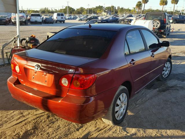 2T1BR32E04C203300 - 2004 TOYOTA COROLLA CE RED photo 4