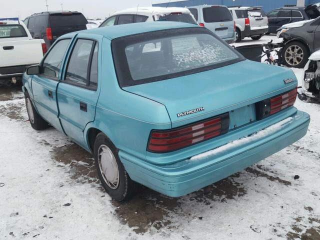 1P3XP28K9PN667061 - 1993 PLYMOUTH SUNDANCE BLUE photo 3