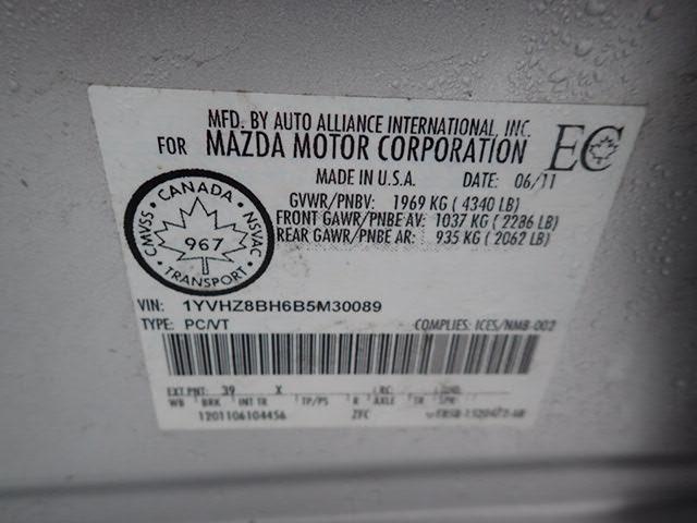 1YVHZ8BH6B5M30089 - 2011 MAZDA 6 I SILVER photo 9