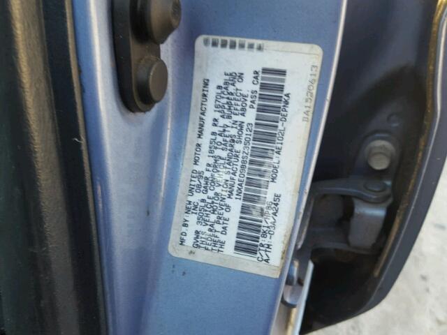 1NXAE09B8SZ350123 - 1995 TOYOTA COROLLA LE 蓝色 照片 10