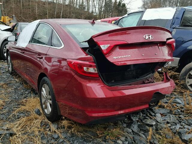 5NPE24AF4GH432372 - 2016 HYUNDAI SONATA SE RED photo 3