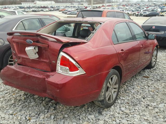 3FAHP07Z67R203512 - 2007 FORD FUSION SE MAROON photo 4