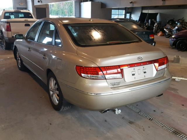 KMHFC46F48A320427 - 2008 HYUNDAI AZERA SE GOLD photo 3