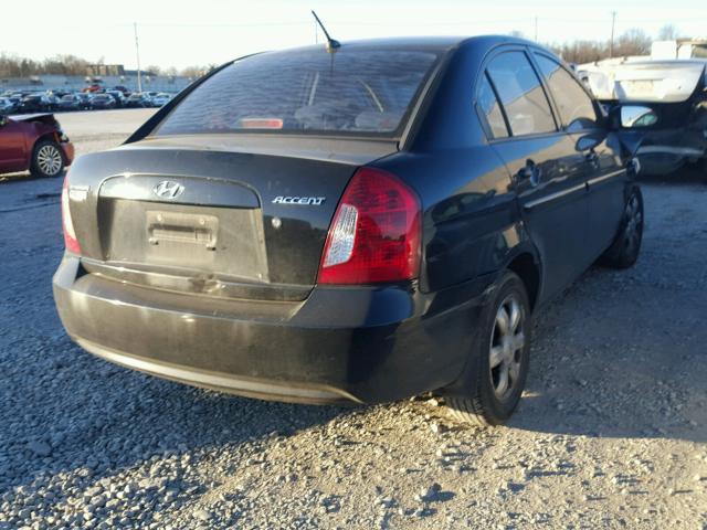 KMHCN46C07U109614 - 2007 HYUNDAI ACCENT GLS BLACK photo 4