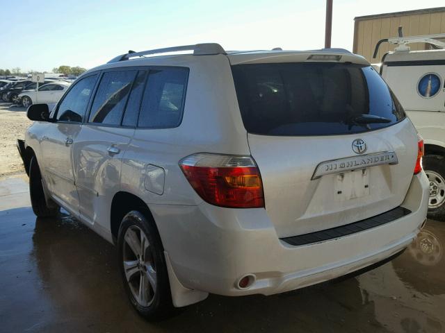 5TDYK3EH8AS003840 - 2010 TOYOTA HIGHLANDER WHITE photo 3