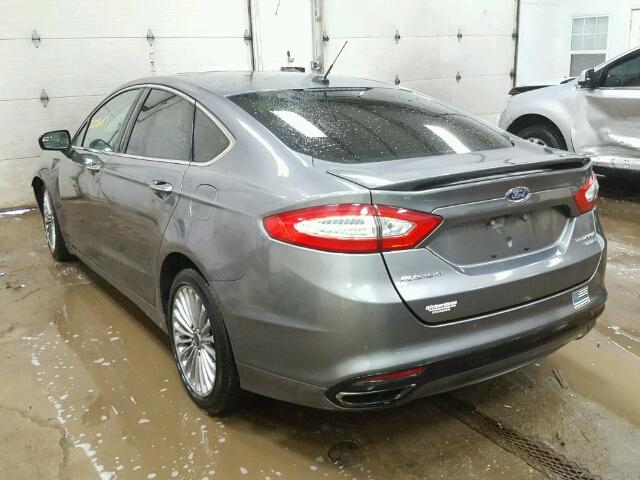 3FA6P0D9XDR322364 - 2013 FORD FUSION TIT GRAY photo 3