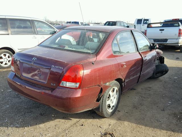 KMHDN45D11U050031 - 2001 HYUNDAI ELANTRA GL BURGUNDY photo 4