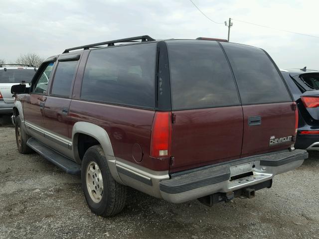 1GNFK16R0XJ345881 - 1999 CHEVROLET SUBURBAN K MAROON photo 3