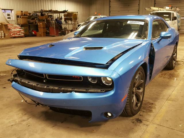 2C3CDZBT0FH804658 - 2015 DODGE CHALLENGER BLUE photo 2