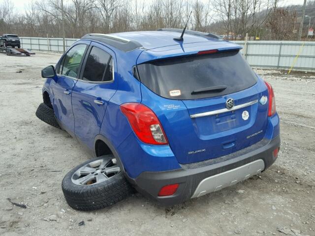 KL4CJASB4DB190808 - 2013 BUICK ENCORE BLUE photo 3