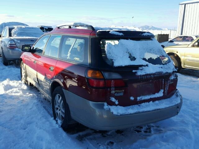 4S3BH665227607003 - 2002 SUBARU LEGACY OUT MAROON photo 3