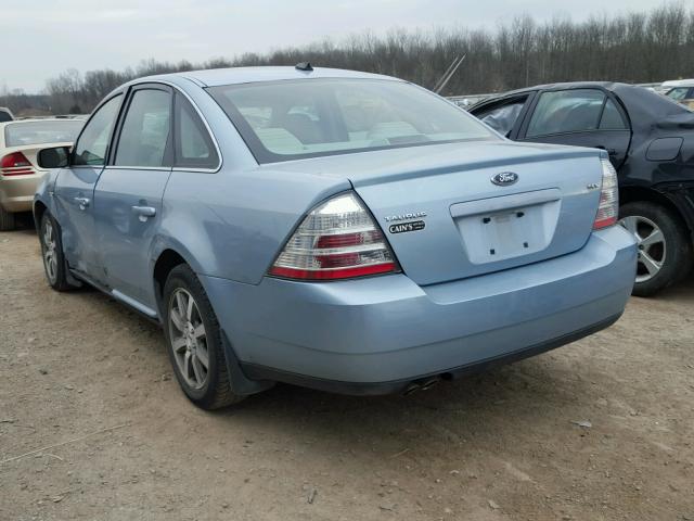 1FAHP24W18G156369 - 2008 FORD TAURUS SEL BLUE photo 3