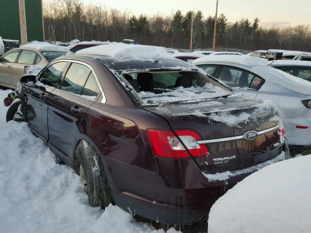 1FAHP2EWXBG107256 - 2011 FORD TAURUS SEL MAROON photo 3