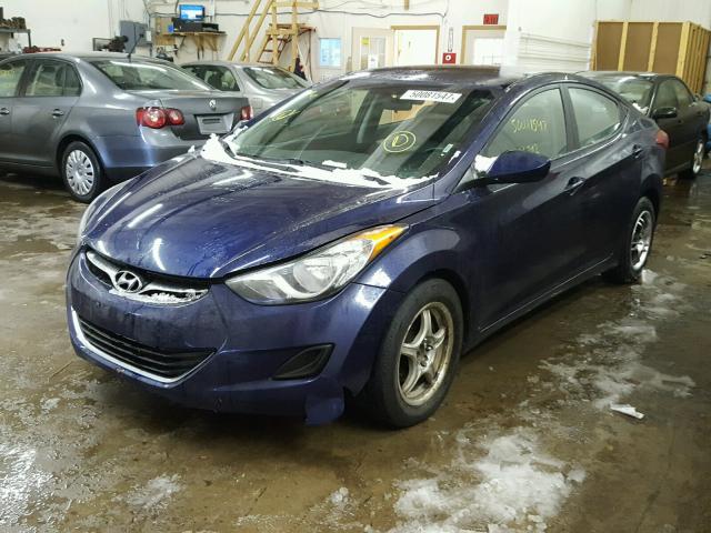 5NPDH4AE5BH013294 - 2011 HYUNDAI ELANTRA GL BLUE photo 2