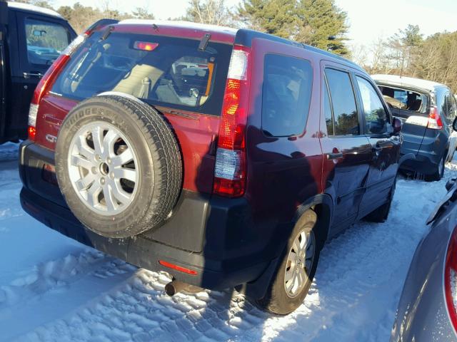 JHLRD77826C041899 - 2006 HONDA CR-V EX RED photo 4