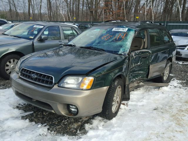 4S3BH675536652247 - 2003 SUBARU LEGACY OUT GREEN photo 2