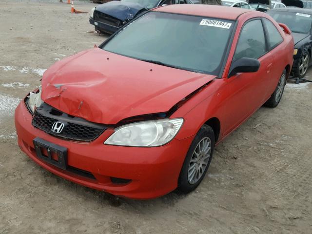 1HGEM22525L064336 - 2005 HONDA CIVIC LX RED photo 2