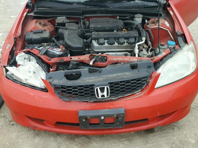 1HGEM22525L064336 - 2005 HONDA CIVIC LX RED photo 7