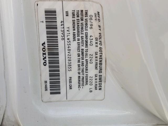 YV1LW5548V2283855 - 1997 VOLVO 850 Ақ фото 10