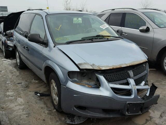 1D4GP25R73B190467 - 2003 DODGE CARAVAN SE BLUE photo 1