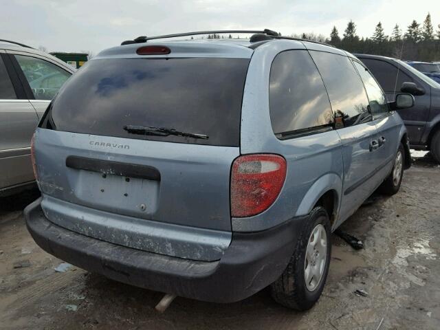 1D4GP25R73B190467 - 2003 DODGE CARAVAN SE BLUE photo 4