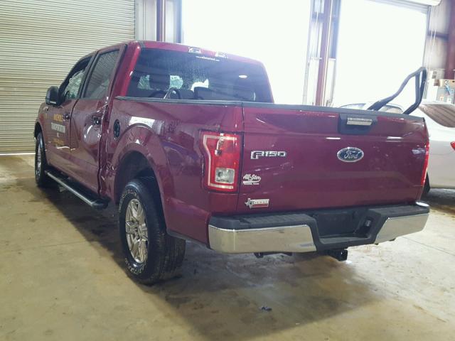 1FTEW1CP4GKF65904 - 2016 FORD F150 SUPER BURGUNDY photo 3