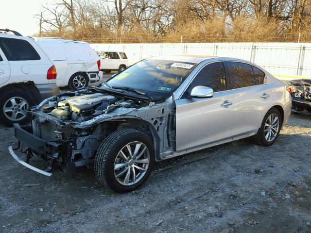 JN1BV7AR3EM691575 - 2014 INFINITI Q50 BASE SILVER photo 2