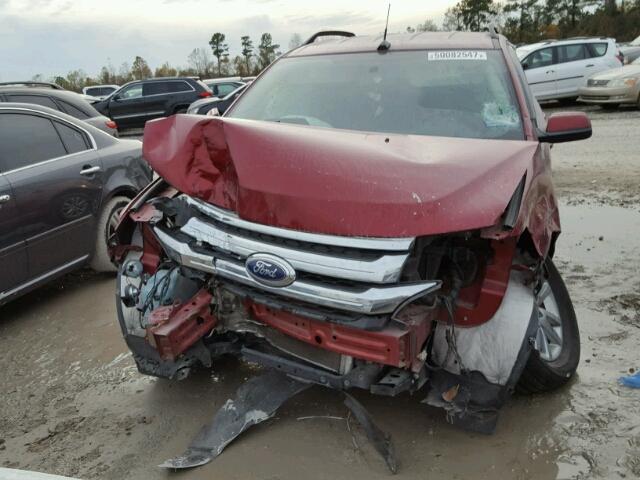 2FMDK3JCXDBE25201 - 2013 FORD EDGE SEL RED photo 9