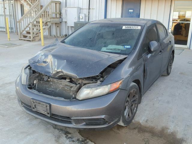 2HGFB2F85CH522721 - 2012 HONDA CIVIC EX GRAY photo 2