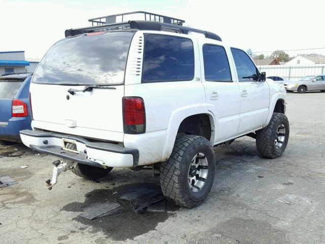 1GNEK13ZX2R281374 - 2002 CHEVROLET TAHOE K150 WHITE photo 4