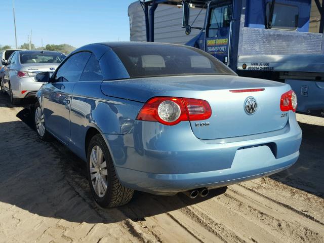 WVWBA71F18V027286 - 2008 VOLKSWAGEN EOS TURBO BLUE photo 3