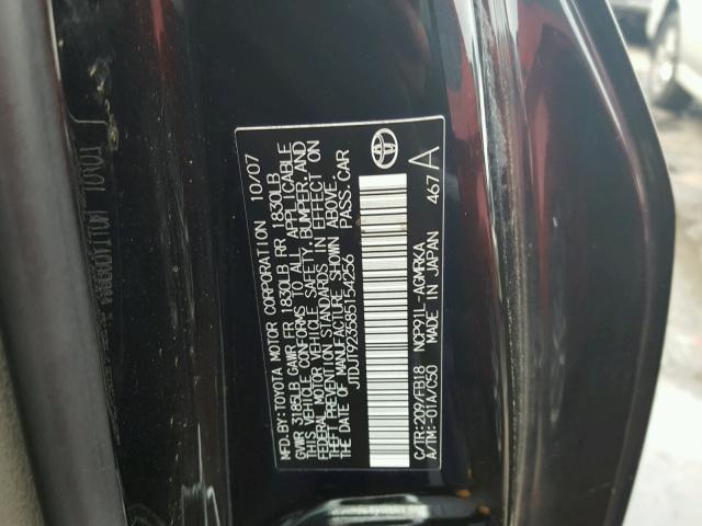 JTDJT923585154256 - 2008 TOYOTA YARIS BLACK photo 10