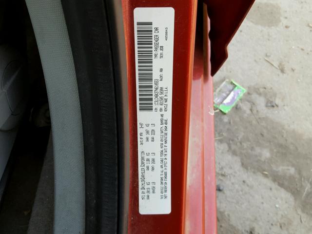 1C3LC46K27N610553 - 2007 CHRYSLER SEBRING RED photo 10