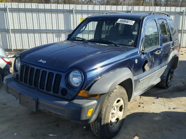 1J4GL48K86W170657 - 2006 JEEP LIBERTY SP BLUE photo 2