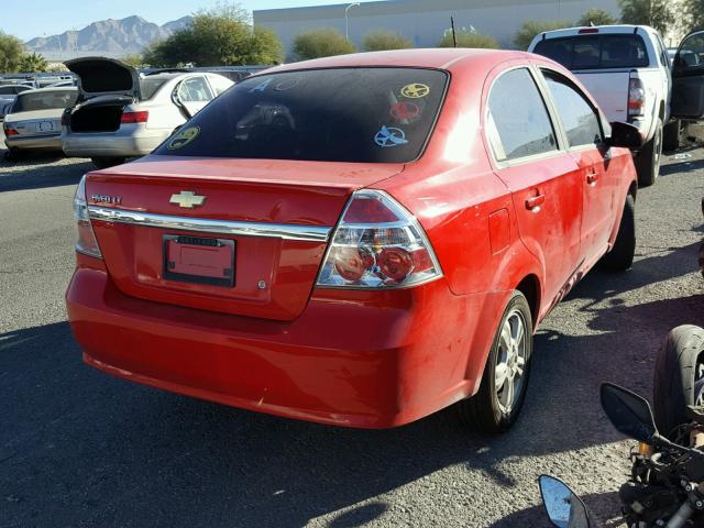 KL1TD5DE1AB112176 - 2010 CHEVROLET AVEO LS RED photo 4
