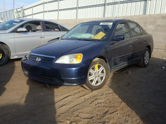 2HGES26723H564959 - 2003 HONDA CIVIC EX BLUE photo 2