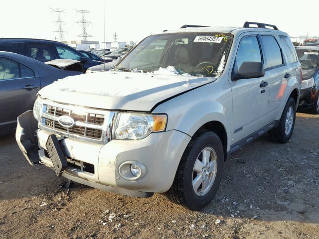 1FMCU03Z58KE20571 - 2008 FORD ESCAPE XLT CREAM photo 2