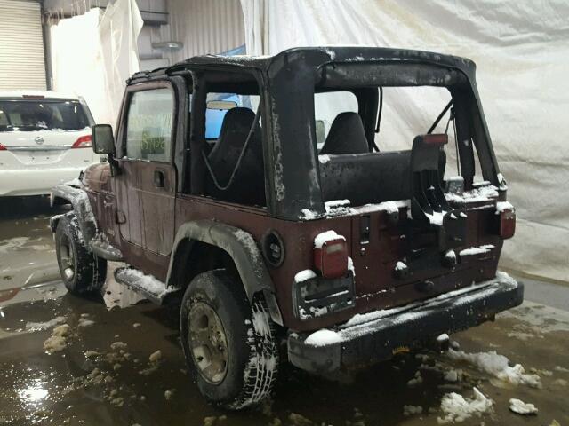 1J4FA49S41P330004 - 2001 JEEP WRANGLER / MAROON photo 3