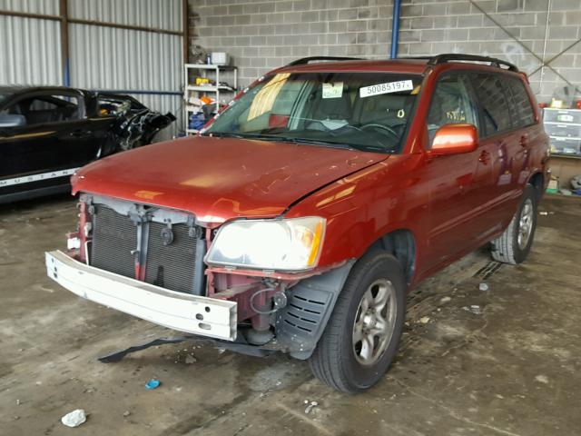 JTEGD21A130063971 - 2003 TOYOTA HIGHLANDER RED photo 2