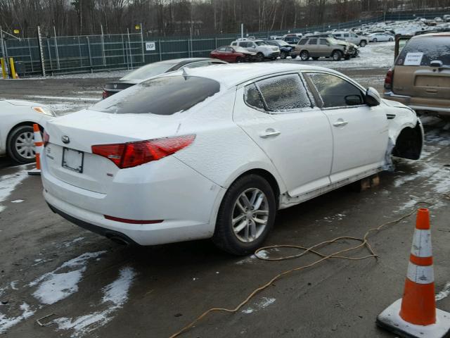 KNAGM4A76D5345982 - 2013 KIA OPTIMA LX WHITE photo 4