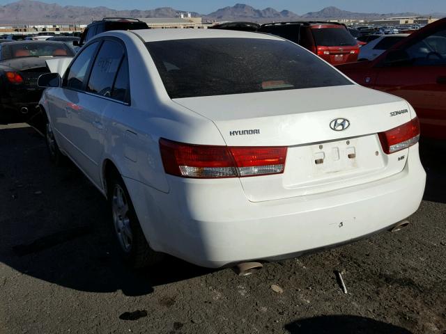 5NPEU46F07H160728 - 2007 HYUNDAI SONATA SE WHITE photo 3