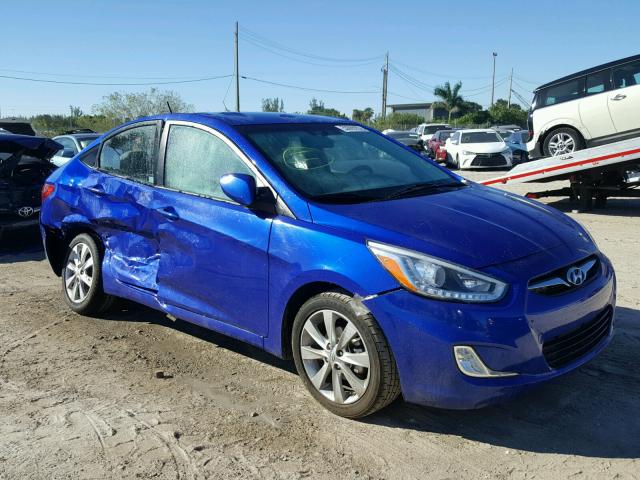 KMHCU4AE7EU735668 - 2014 HYUNDAI ACCENT GLS BLUE photo 1