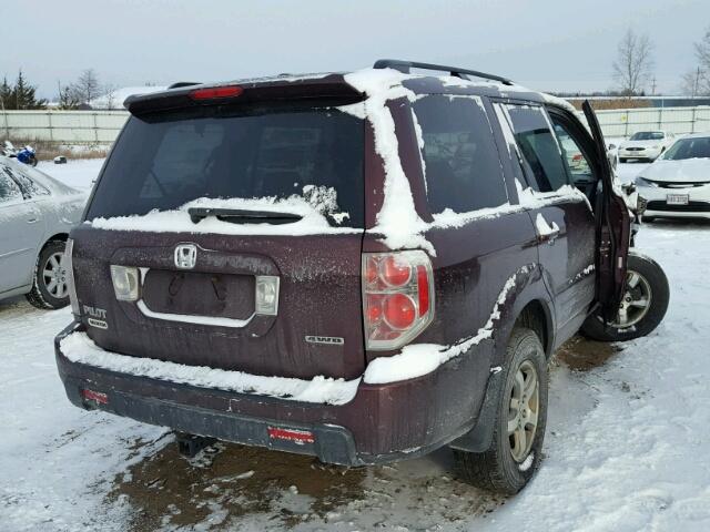 5FNYF18518B042973 - 2008 HONDA PILOT EXL MAROON photo 4