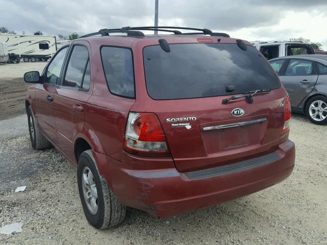 KNDJD733465549512 - 2006 KIA SORENTO EX RED photo 3