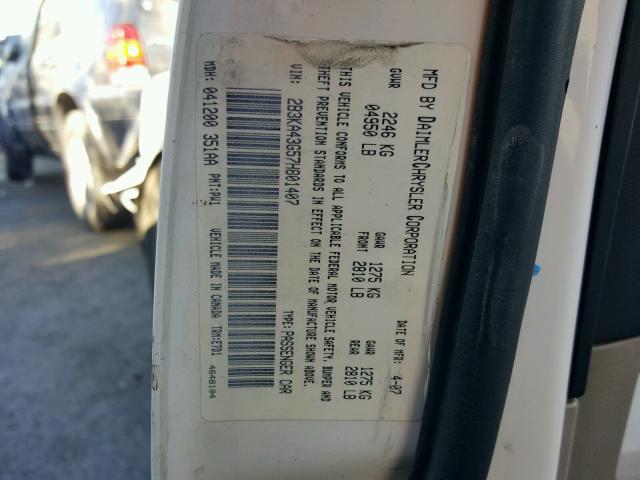 2B3KA43G57H801407 - 2007 DODGE CHARGER SE WHITE photo 10