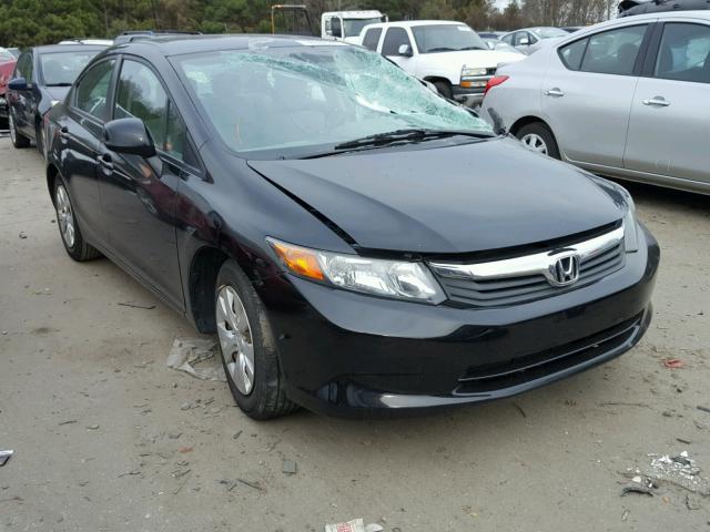 2HGFB2F53CH576427 - 2012 HONDA CIVIC LX BLACK photo 1