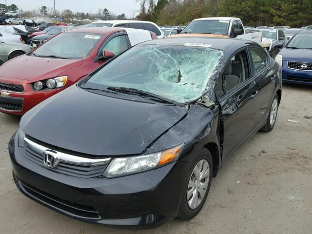 2HGFB2F53CH576427 - 2012 HONDA CIVIC LX BLACK photo 2