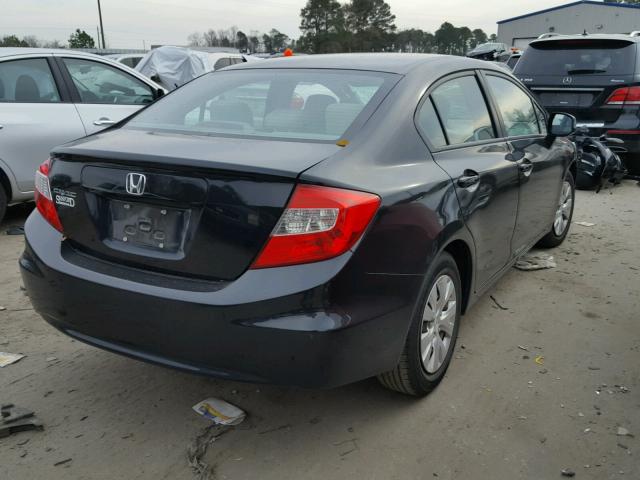 2HGFB2F53CH576427 - 2012 HONDA CIVIC LX BLACK photo 4