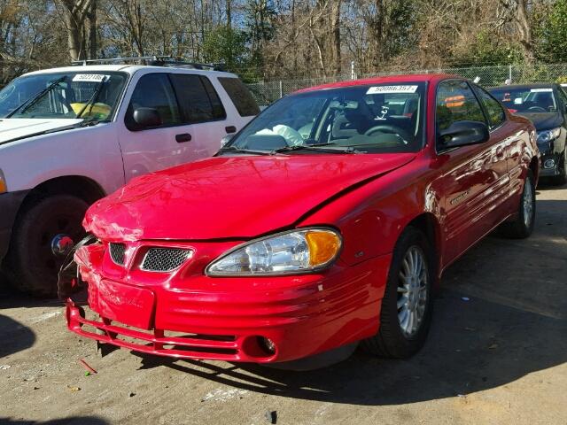 1G2NE12E0XM853771 - 1999 PONTIAC GRAND AM S RED photo 2